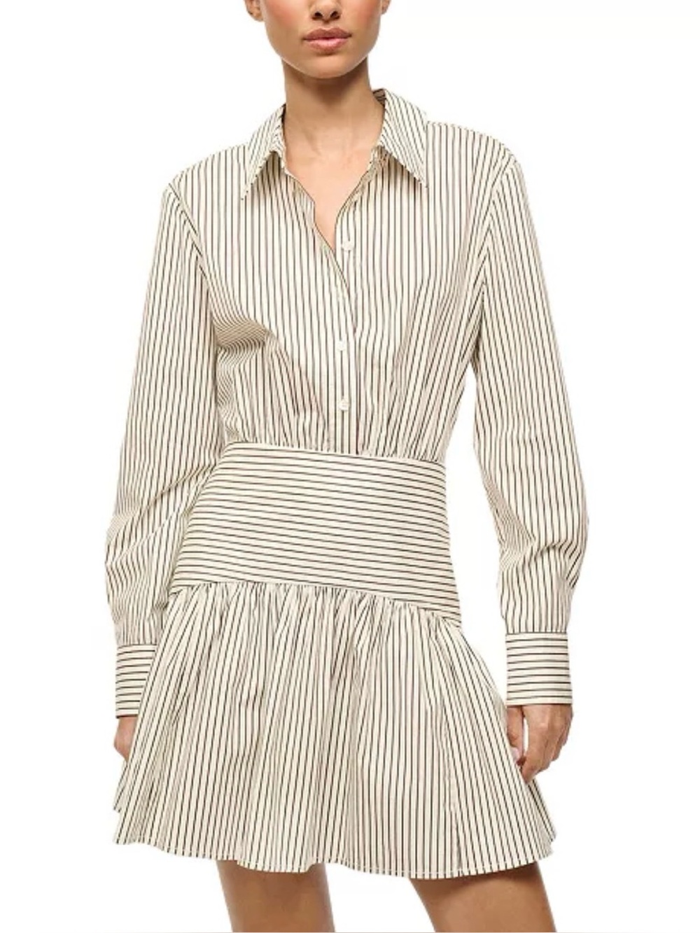 NWT Staud Rocco Dress - striped Button Down Preppy Old Money Academia Poplin